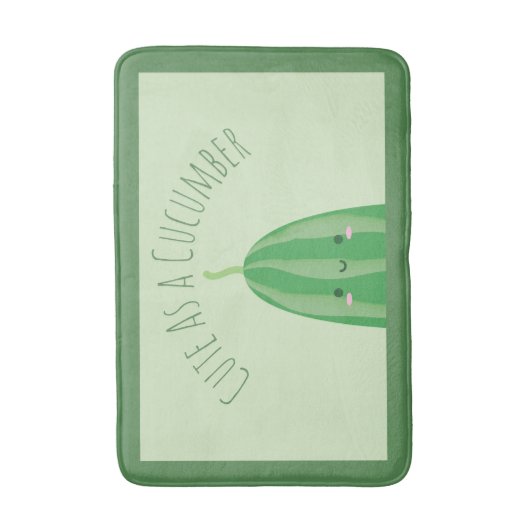 Cute as a Cucumber Funny Kawaii Cutecumber Badmat (Voorkant Verticaal)