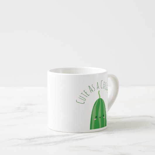 Cute as a Cucumber Funny Kawaii Cutecumber Espresso Kop (Voorkant rechts)