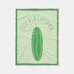 Cute as a Cucumber Funny Kawaii Cutecumber Fleece Deken