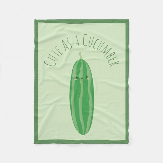 Cute as a Cucumber Funny Kawaii Cutecumber Fleece Deken (Voorkant)