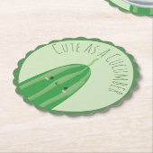 Cute as a Cucumber Funny Kawaii Cutecumber Kartonnen Onderzetters (Gekanteld)
