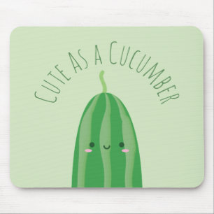 Cute as a Cucumber Funny Kawaii Cutecumber Muismat