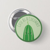 Cute as a Cucumber Funny Kawaii Cutecumber Ronde Button 5,7 Cm (Voorkant /achterkant)