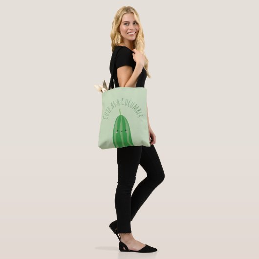 Cute as a Cucumber Funny Kawaii Cutecumber Tote Bag (Op model)