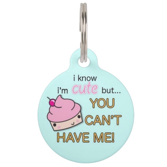 Cute as a Cupcake Pet ID Tag Huisdierpenning (Voorkant)