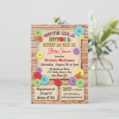 Cute as Button Baby shower Invitation Kaart (Staand voorkant)