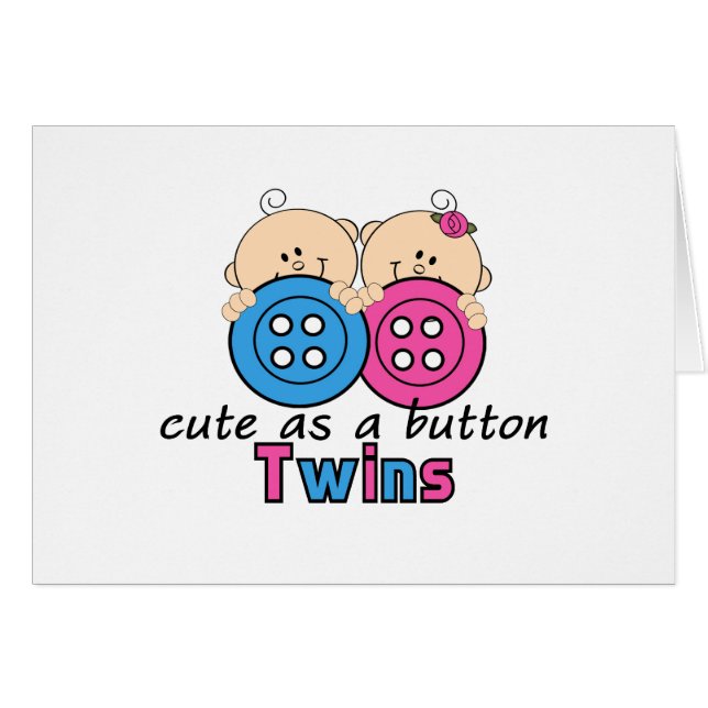 Cute as Button Twin Girl & Boy (Voorkant Horizontaal)