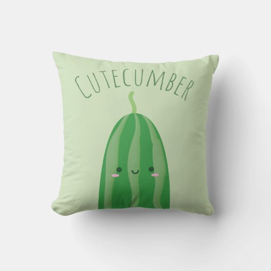 Cute as Cucumber Funny Kawaii Cutecumber Name Kussen (Voorkant)