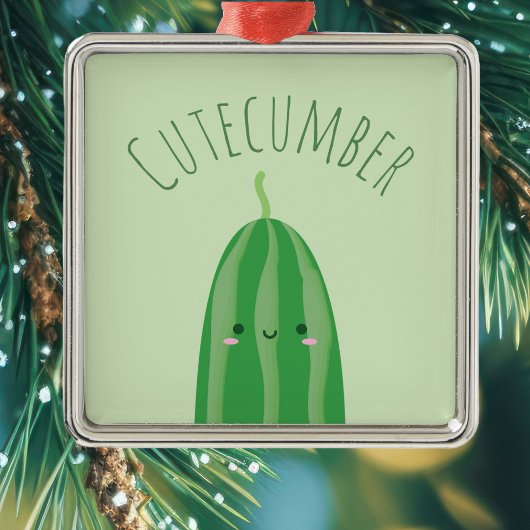 Cute as Cucumber Funny Kawaii Cutecumber Name Metalen Ornament