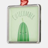 Cute as Cucumber Funny Kawaii Cutecumber Name Metalen Ornament (Links)
