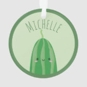 Cute as Cucumber Funny Kawaii Cutecumber Name Ornament (achterkant)
