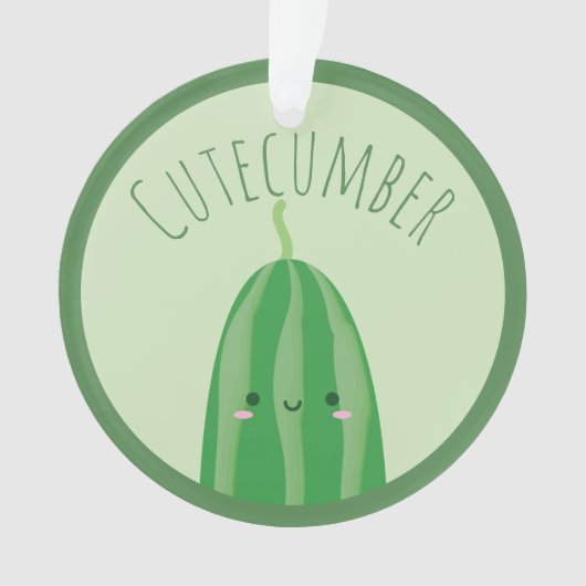 Cute as Cucumber Funny Kawaii Cutecumber Name Ornament (voorkant)