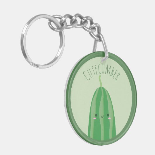 Cute as Cucumber Funny Kawaii Cutecumber Name Sleutelhanger (Voorkant Links)