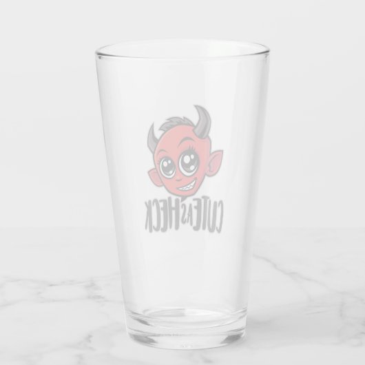 Cute as Heck Devil Glas (Achterkant)