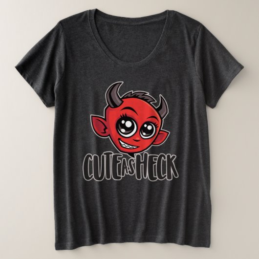 Cute as Heck Devil Grote Maat T-shirt (Design voorkant)