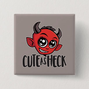 Cute as Heck Devil Vierkante Button 5,1 Cm