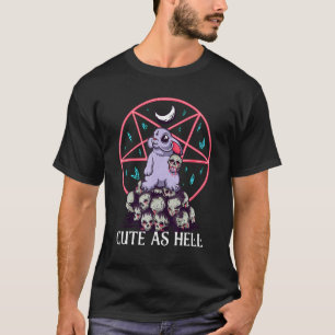 Cute as Hell Rabbit Hare Occult Skulls Gothic Funn T-shirt