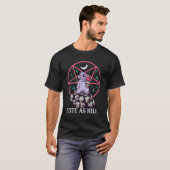 Cute as Hell Rabbit Hare Occult Skulls Gothic Funn T-shirt (Voorkant volledig)