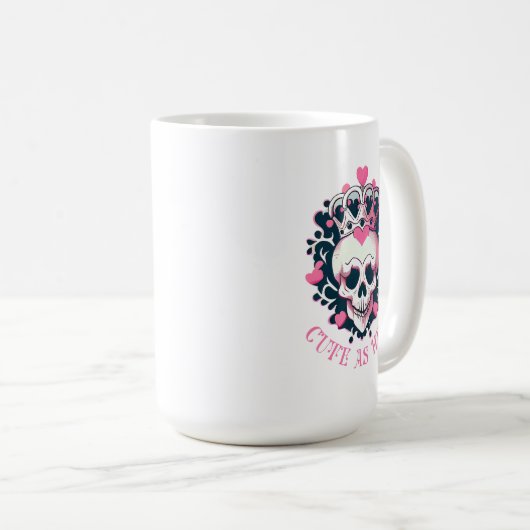 Cute as Hell Schädel mit Krone Koffiemok (Voorkant rechts)