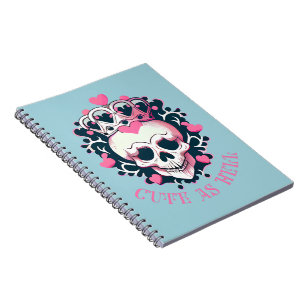 Cute as Hell Schädel mit Krone Notitieboek