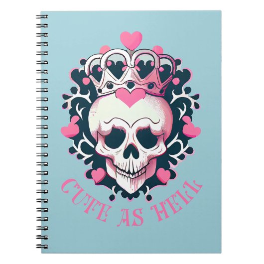 Cute as Hell Schädel mit Krone Notitieboek (Voorkant)