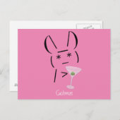 Cute Ascii bunny holding martini Thunder_Cove Briefkaart (Voorkant / Achterkant)