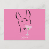 Cute Ascii bunny holding martini Thunder_Cove Briefkaart (Voorkant)