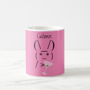 Cute Ascii bunny holding martini Thunder_Cove Koffiemok