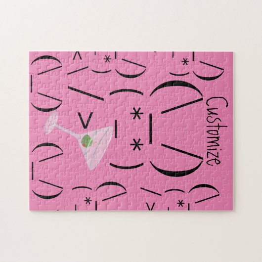 Cute Ascii bunny holding martini Thunder_Cove Legpuzzel (Horizontaal)