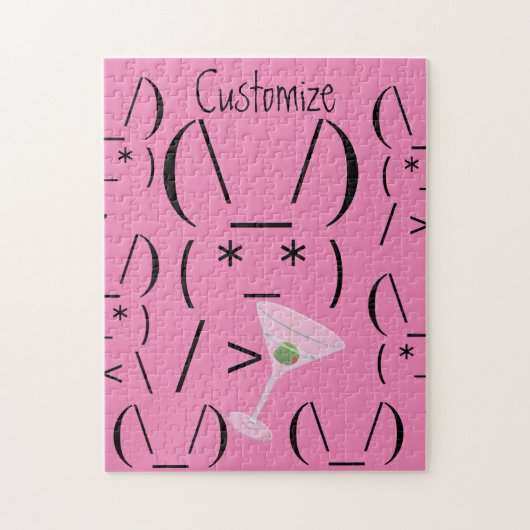Cute Ascii bunny holding martini Thunder_Cove Legpuzzel (Verticaal)