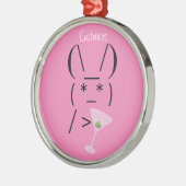 Cute Ascii bunny holding martini Thunder_Cove Metalen Ornament (Links)