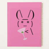 Cute Ascii bunny holding martini Thunder_Cove Planner (Achterkant)