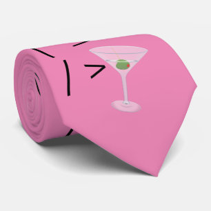 Cute Ascii bunny holding martini Thunder_Cove Stropdas