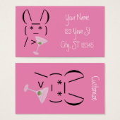 Cute Ascii bunny holding martini Thunder_Cove Visitekaartje (Voorkant /achterkant)