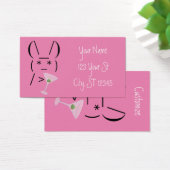 Cute Ascii bunny holding martini Thunder_Cove Visitekaartje (Bureau)