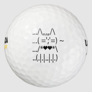 Cute ASCII Cat Golf Bal