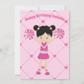 Cute Asian Cheerleader Custom Birthday Girl Kaart (Voorkant)