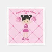 Cute Asian Cheerleader Custom Kids Birthday Party Servet (Voorkant)