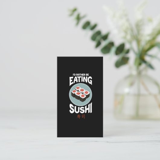 Cute Asian Food Kawaii Sushi Rice Fish Lover Visitekaartje (Staand voorkant)