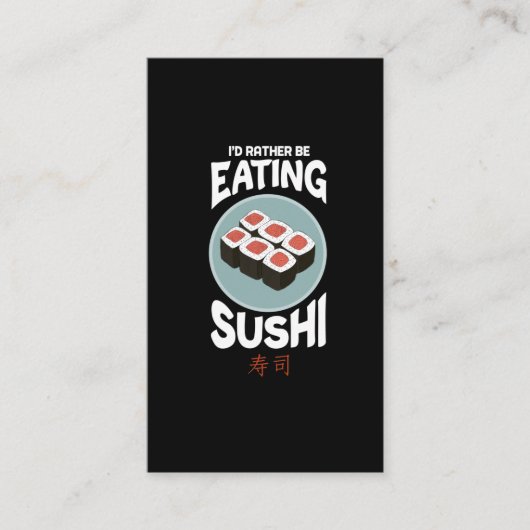 Cute Asian Food Kawaii Sushi Rice Fish Lover Visitekaartje (Voorkant)