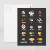 Cute Asian Food Kawaii Sushi Rice Fish Ramen Lover Briefkaart (Voorkant / Achterkant)