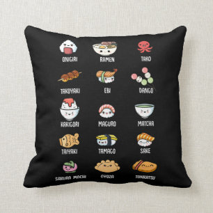 Cute Asian Food Kawaii Sushi Rice Fish Ramen Lover Kussen