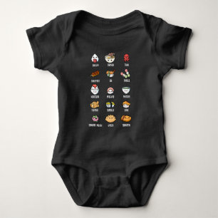 Cute Asian Food Kawaii Sushi Rice Fish Ramen Lover Romper