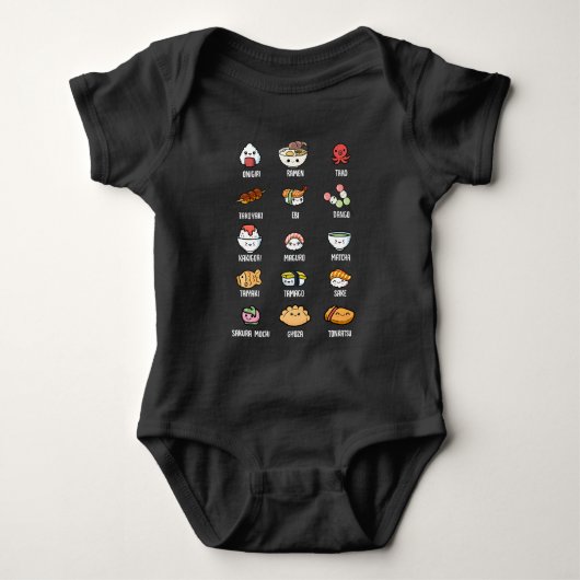 Cute Asian Food Kawaii Sushi Rice Fish Ramen Lover Romper (Voorkant)