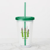 Cute asparaging vegetable trio cartoon acryl drinkbeker (Voorkant)
