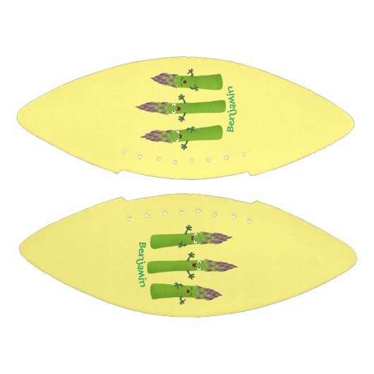 Cute asparaging vegetable trio cartoon american football (Panelen)