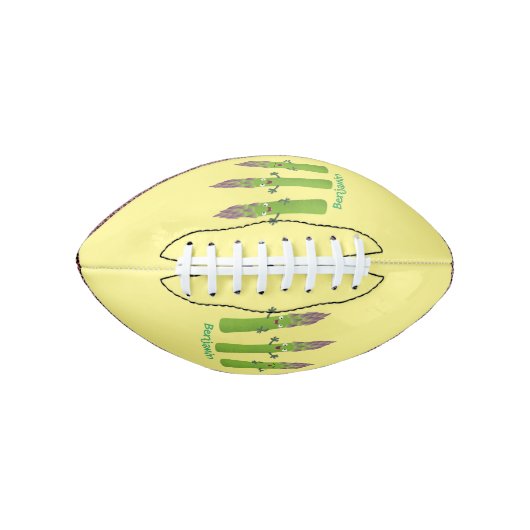 Cute asparaging vegetable trio cartoon american football (Voorkant)