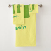 Cute asparaging vegetable trio cartoon bad handdoek (Insitu)