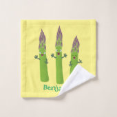 Cute asparaging vegetable trio cartoon bad handdoek (Wasdoekje)