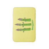 Cute asparaging vegetable trio cartoon badmat (Voorkant Verticaal)
